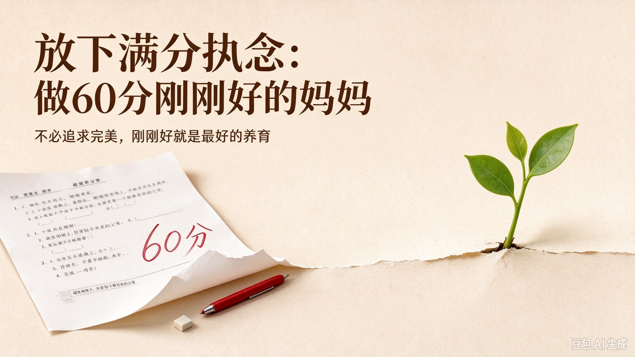 放下满分执念：做 60 分刚刚好的妈妈